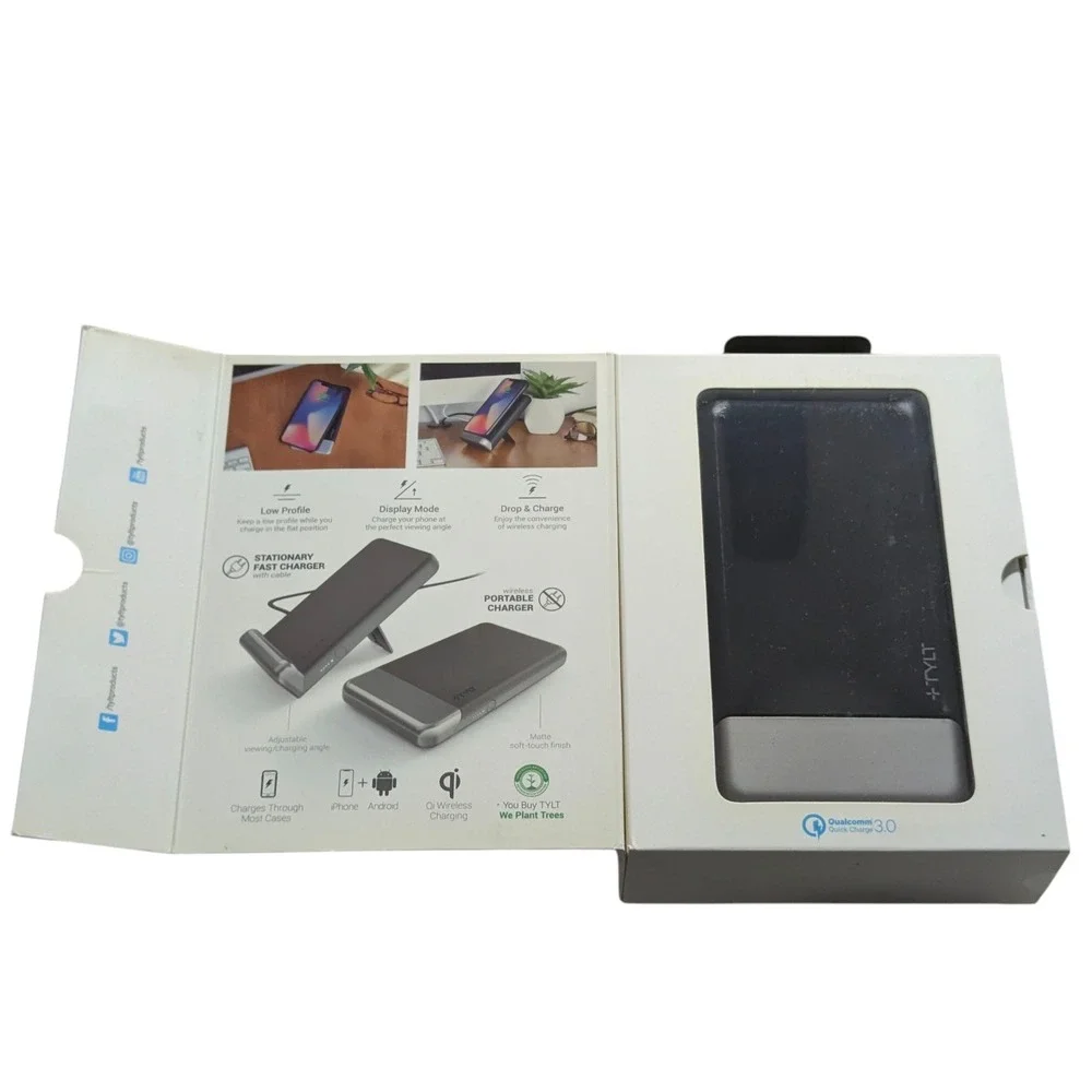 Bb-O TYLT Pivot Portable Wireless Charger Stand Power Bank Qi 10W Fast Charging
